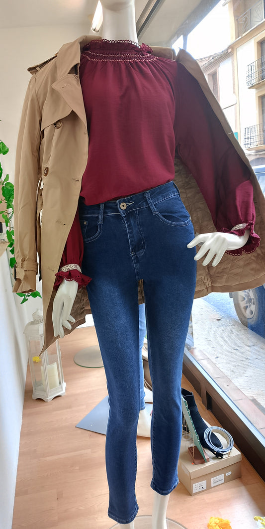 Camisa Burdeos